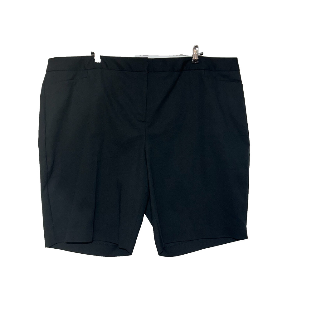 Talbots Shorts Womens 24W Black Chino Measures‎ 48X11 Rayon Blend Stretch NWT